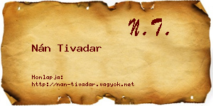 Nán Tivadar névjegykártya