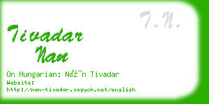 tivadar nan business card